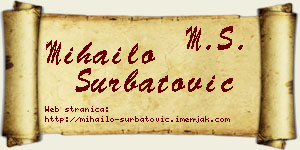 Mihailo Šurbatović vizit kartica